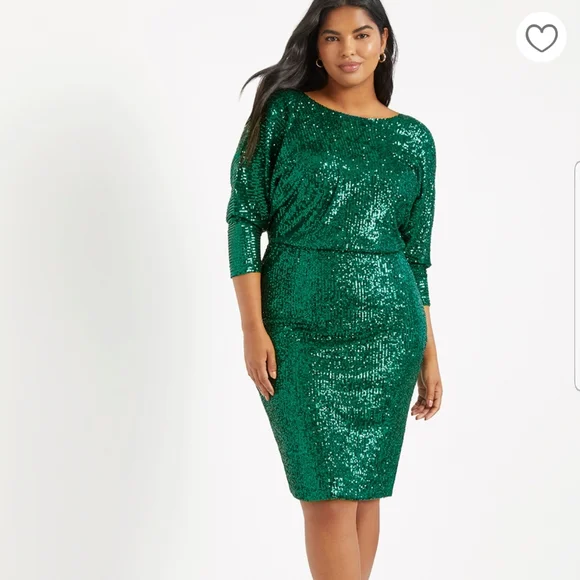 Eloquii | Dresses | Eloquii Green Sequin Dress | Poshmark